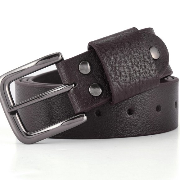 Tough and Timeless Natural Milled Thick Brown Leather Belt - Free Personalized - Picture 3 of 15